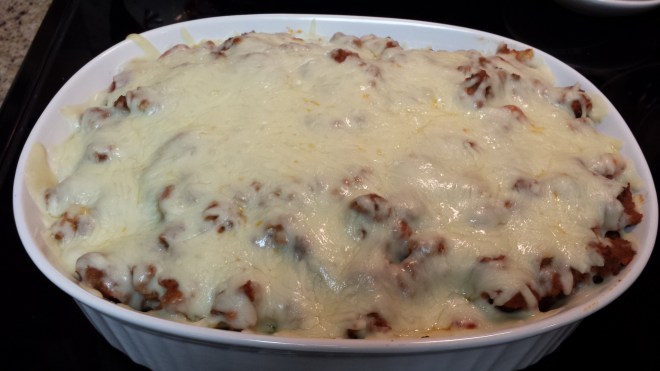 Farfalle and meat sauce