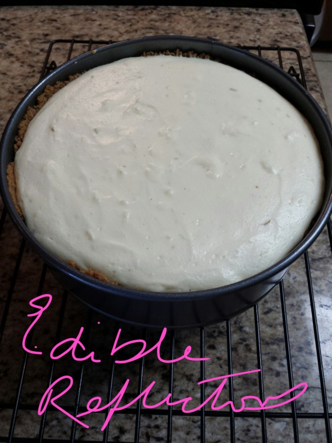 Cheesecake out of the oven image