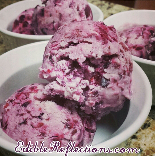 Homemade cherry ice cream by Edible Reflections