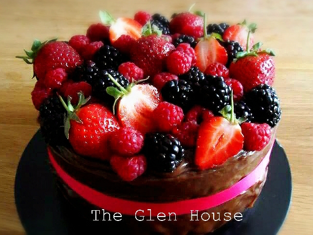 Chocolate Berry Celebration cake by The Glen House