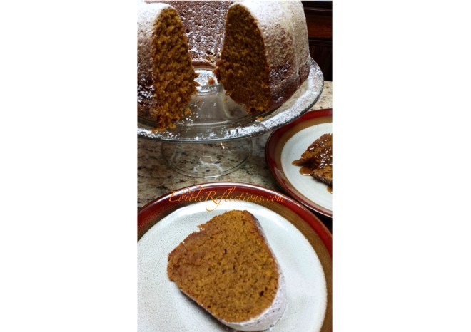 Pumpkin Spice Bundt Cake with Salted Caramel Sauce