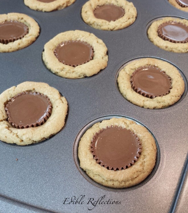 Reese's Cookie Cups just out of the oven.