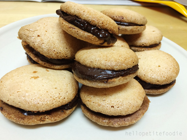  Almond Macarooms with Bittersweet Chocolate Ganache by Hello Petite Foodie