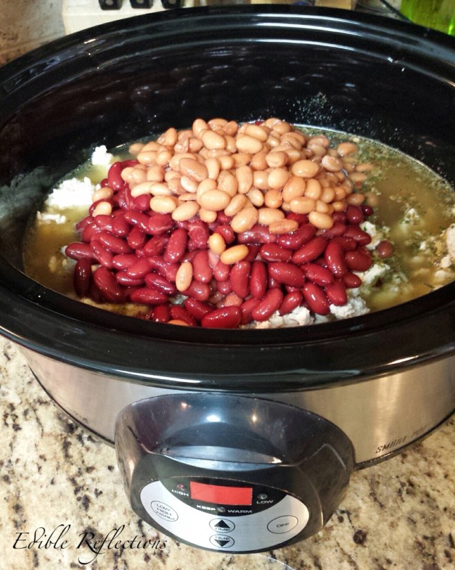 Chicken Chili - All ingredients added and ready to be mixed