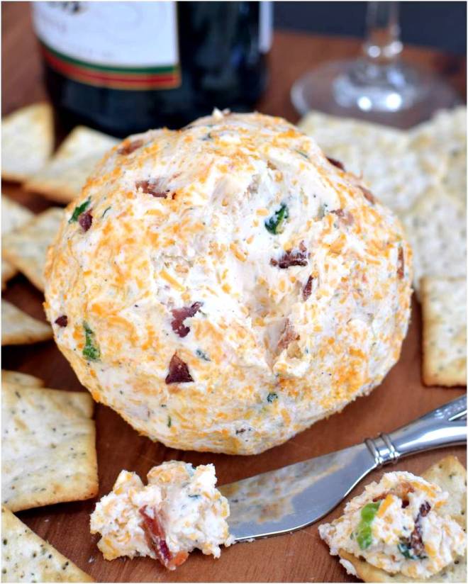 Bacon Ranch Cheddar Cheeseball by The Cozy Cook