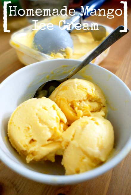 Homemade Mango Ice Cream by The Sweet & Savory Side of Me