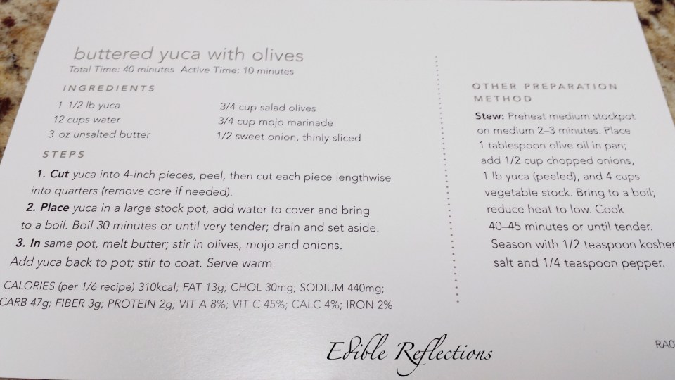 Yuca recipe from Publix