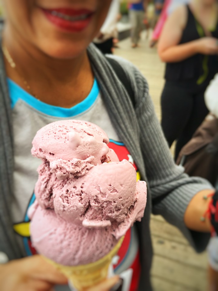 Black raspberry ice cream from The Franklin Fountain